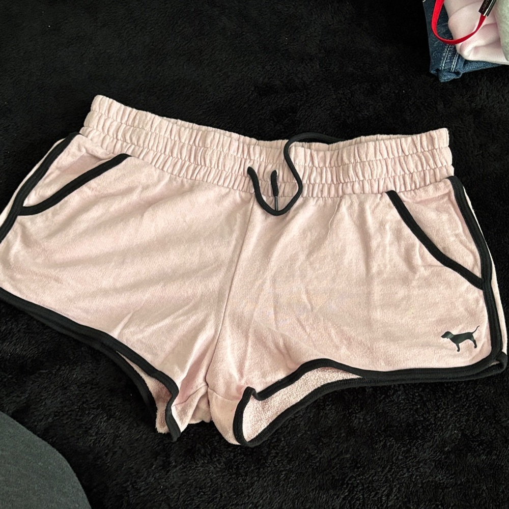 Pink light pink with black trim shorts